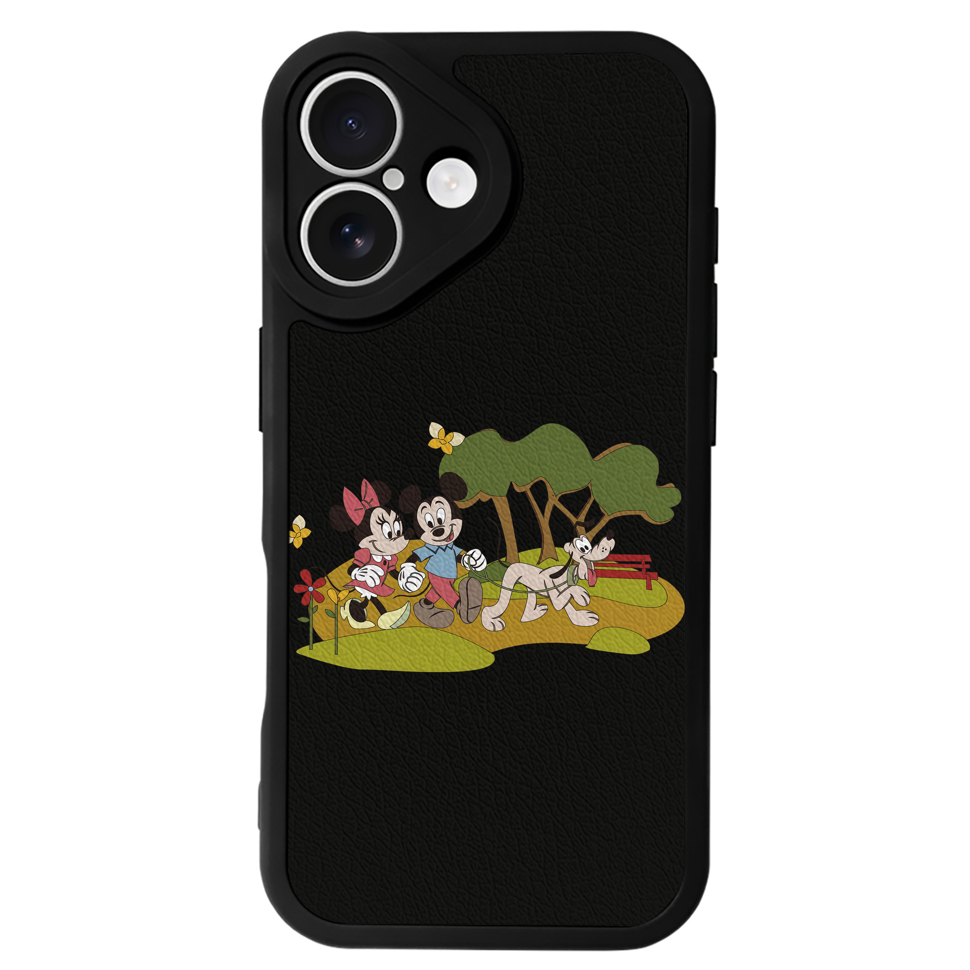 （画像用） ミッキーマウス Mickey Mouse 【iPhone 16シリーズ対応】シリコンスマホケース（レザー調） 材質：シリコン